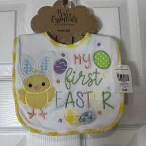NWT My First Easter Baby Essentials Bib Yellow Feeder Bib Cracker Barrel